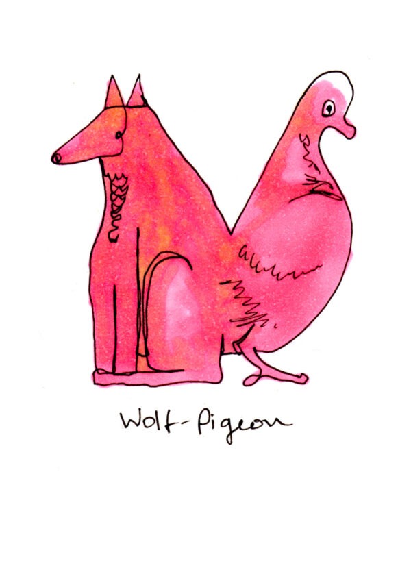 Wolf-Pigeon by Sally O'Dowd